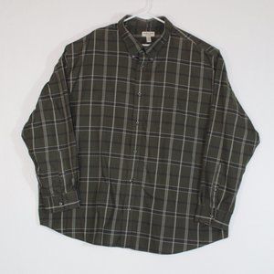 St Johns Bay Mens hunter green Plaid Iron Free Long Sleeve Button Down Shirt 4XL